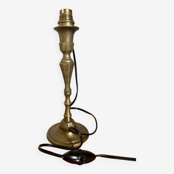 Golden brass candle holder lamp