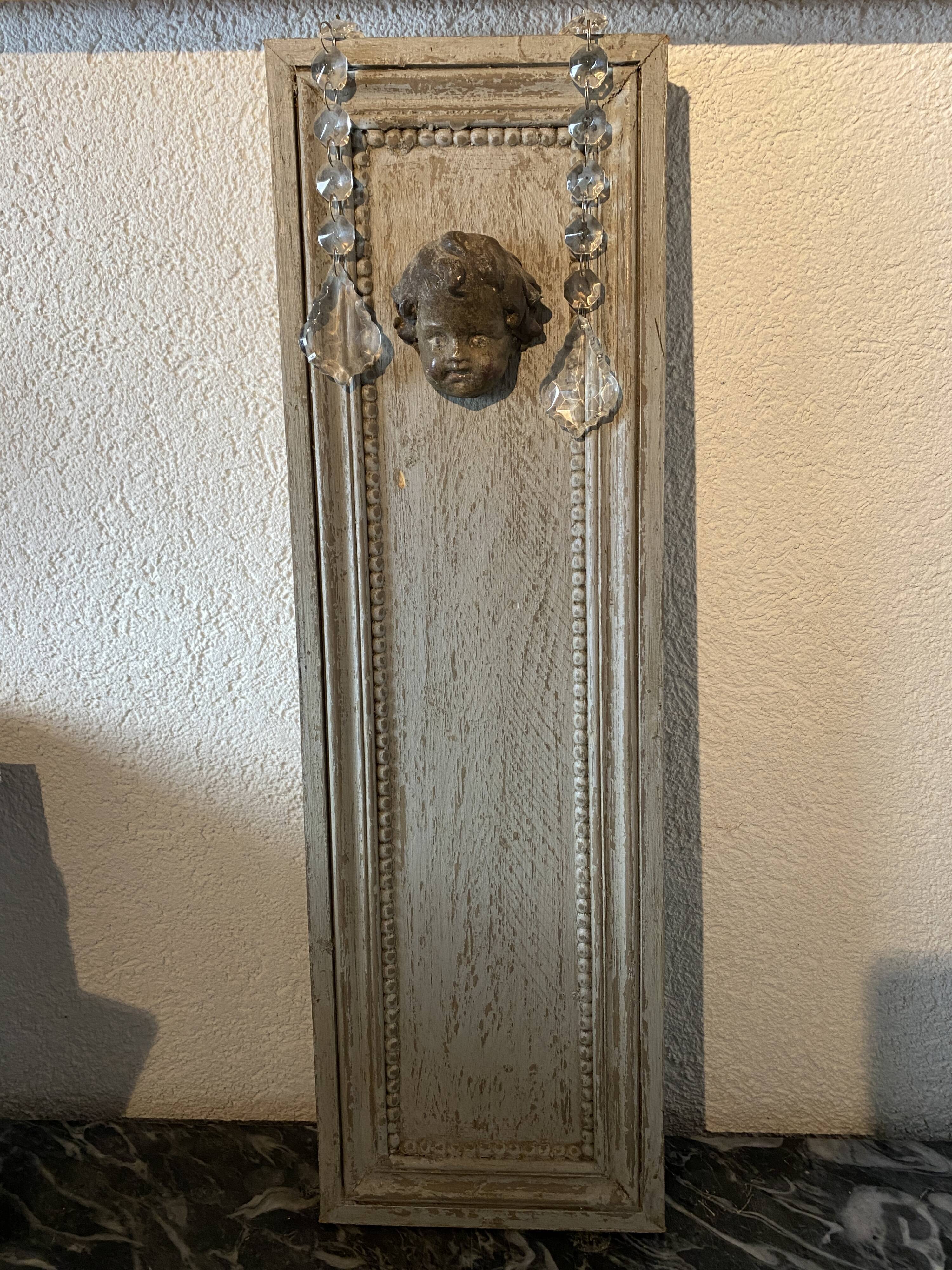 Wooden panel "Angelot" old ceruse gray