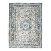 Tapis persan antique bleu marine 8x11 pour salon, 260x343Cm