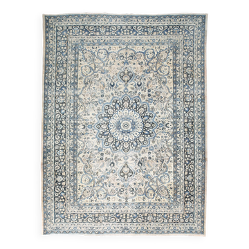 8x11 Rug For Living Room Navy Blue Antique Persian Rug, 260x343Cm
