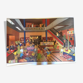 Affiche 60x90cm "Le grand magasin", Hachette