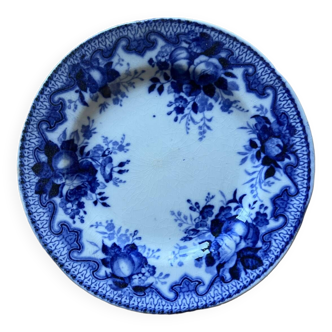 Assiette plate bleu colbalt Creil et Montereau