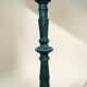 Vintage candlestick holder in patinated green-grey cast iron, 32.5 cm