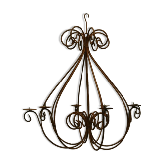 Wrought iron candle chandelier