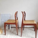 Pair of Scandinavian chairs in braided rope-circa 1960