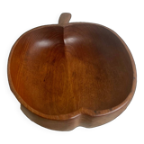 Fruit bowl, apple-shaped salad bowl in teak