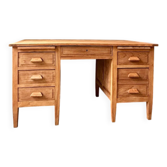 Antique solid oak desk, sandblasted and waxed.