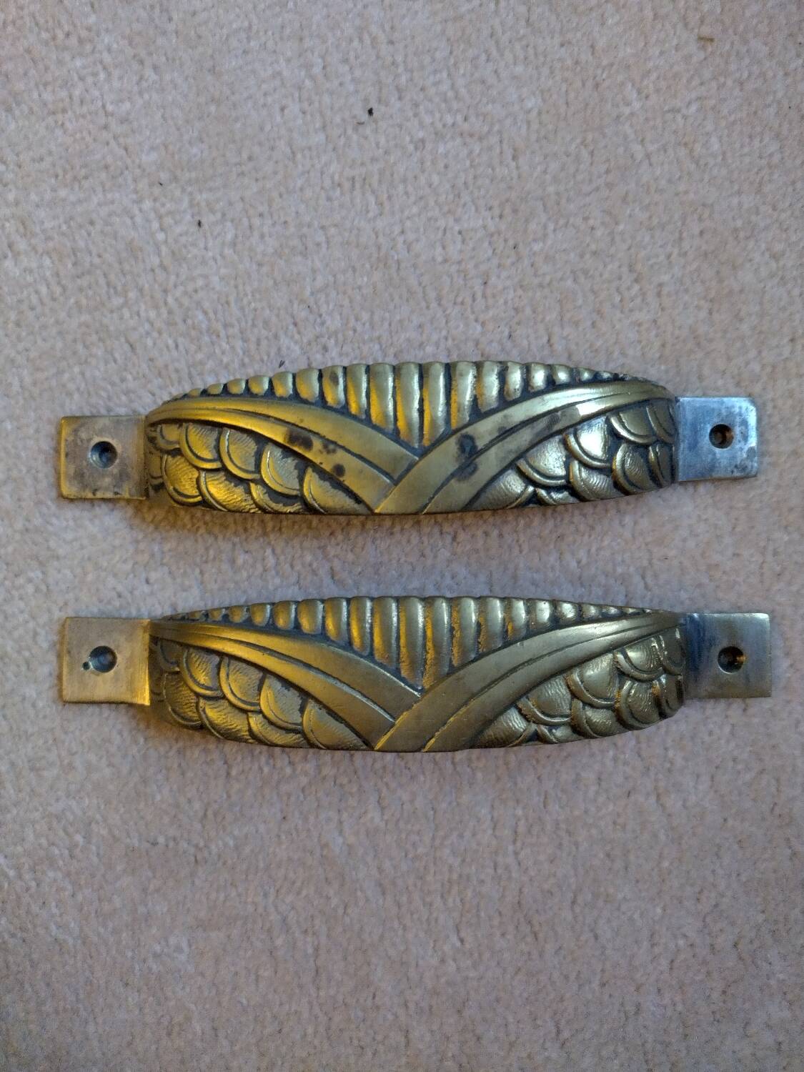 Gold art deco handles
