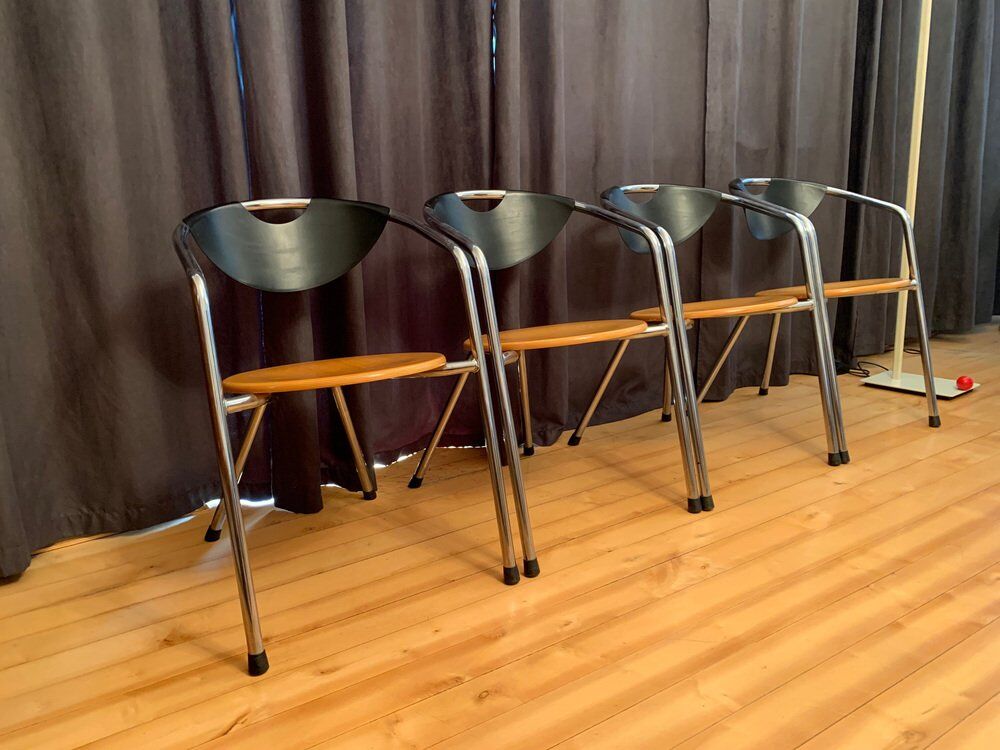 Italian Plurima chairs, 1980s, set of 4