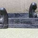 Old cast iron sphinx chenets