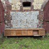 Low sideboard, cabinet with closed lockers on wheels