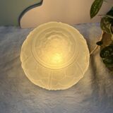 Lampe à poser vintage ronde en verre translucide - globe fleur