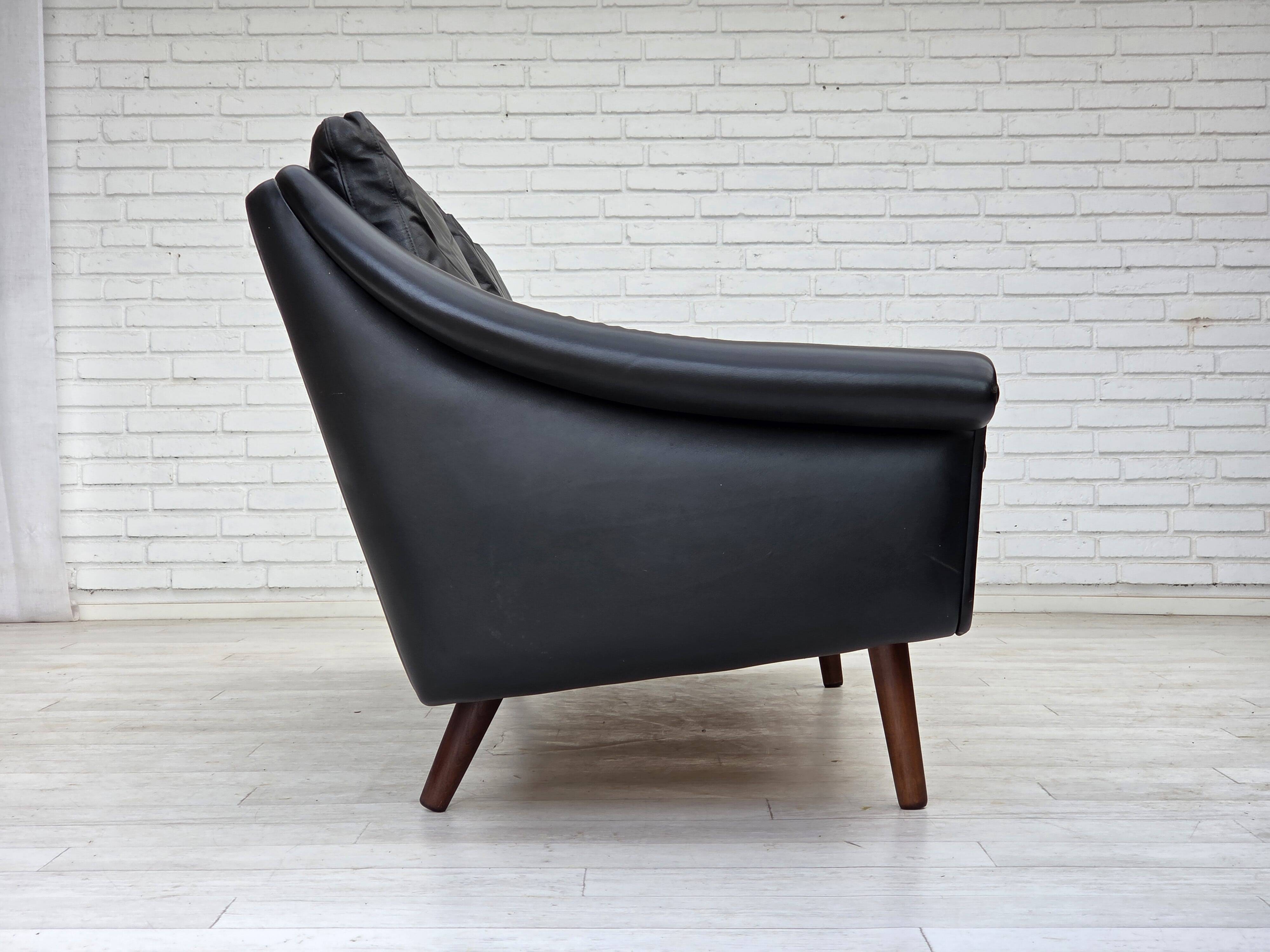 1960s, Danish design by Aage Christensen, 3-seater sofa, leather.