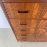 Danish teak chest of drawers tallboy midcentury 1960s
