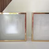 Pair of gold square wall light