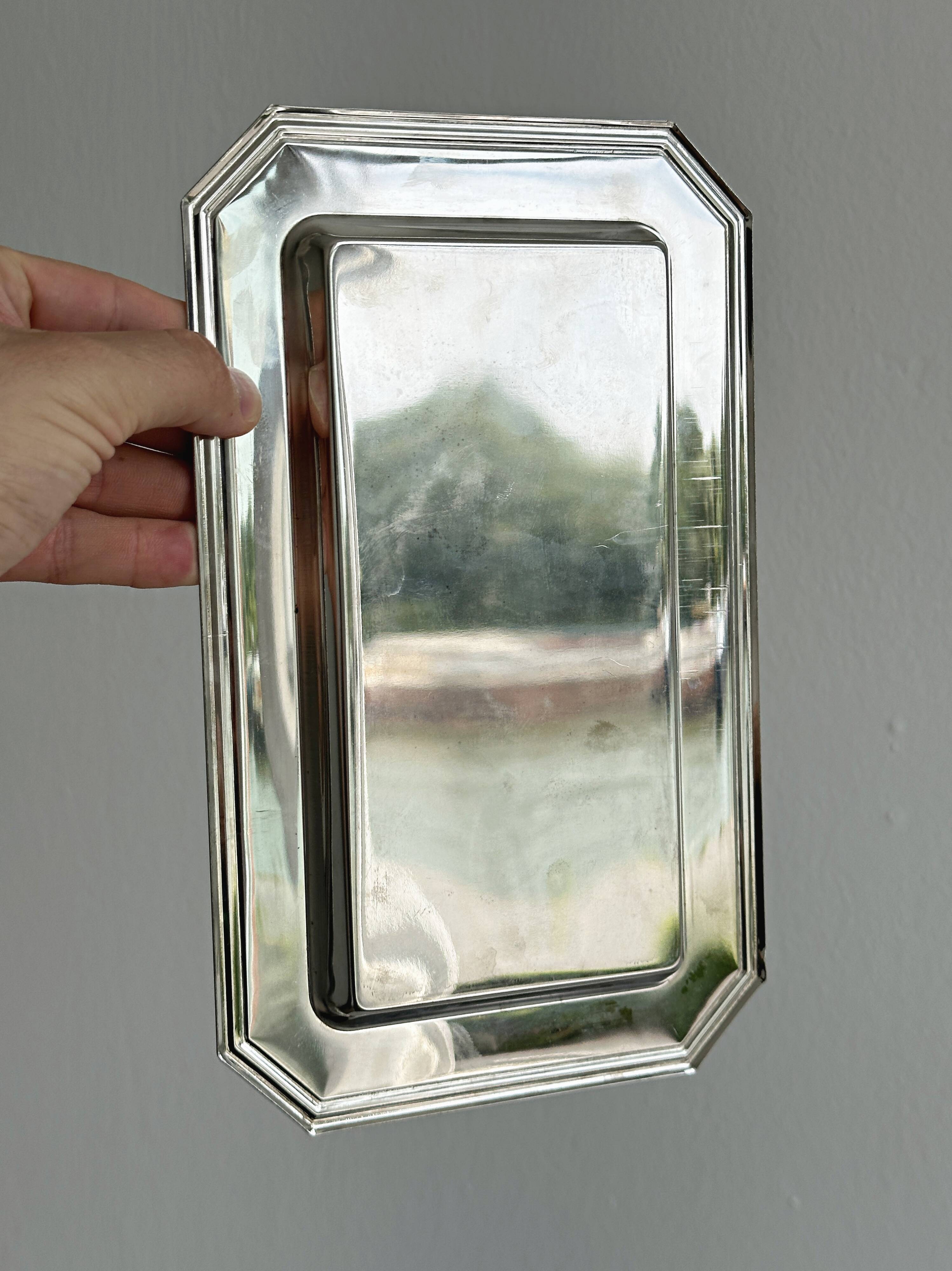 Small vintage stainless steel tray