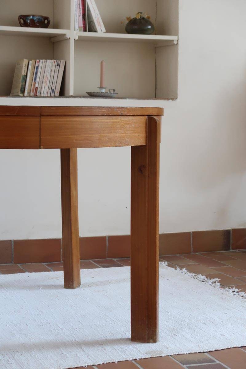 80s round extendable oak dining table
