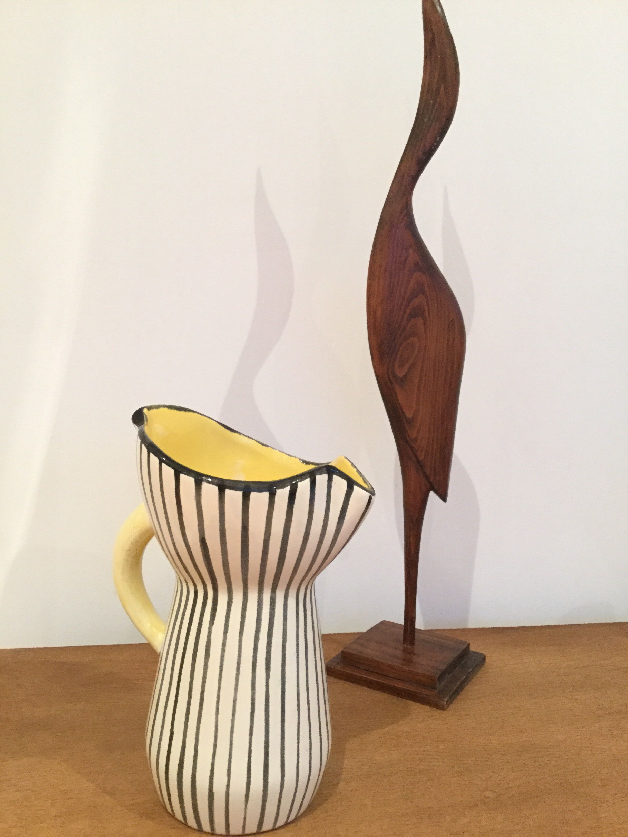 Ceramic pitcher vase by Gabriel Fourmaintraux period 1950
