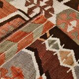 5x10 Pale Red & Brown Geometric Persian Kilim Rug, 170x310Cm