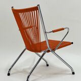 "Scoubidou" Orange Vintage 60's Folding Child's Armchair Chair