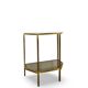 Table d'appoint italienne demi-hexagonale en laiton des années 1970.