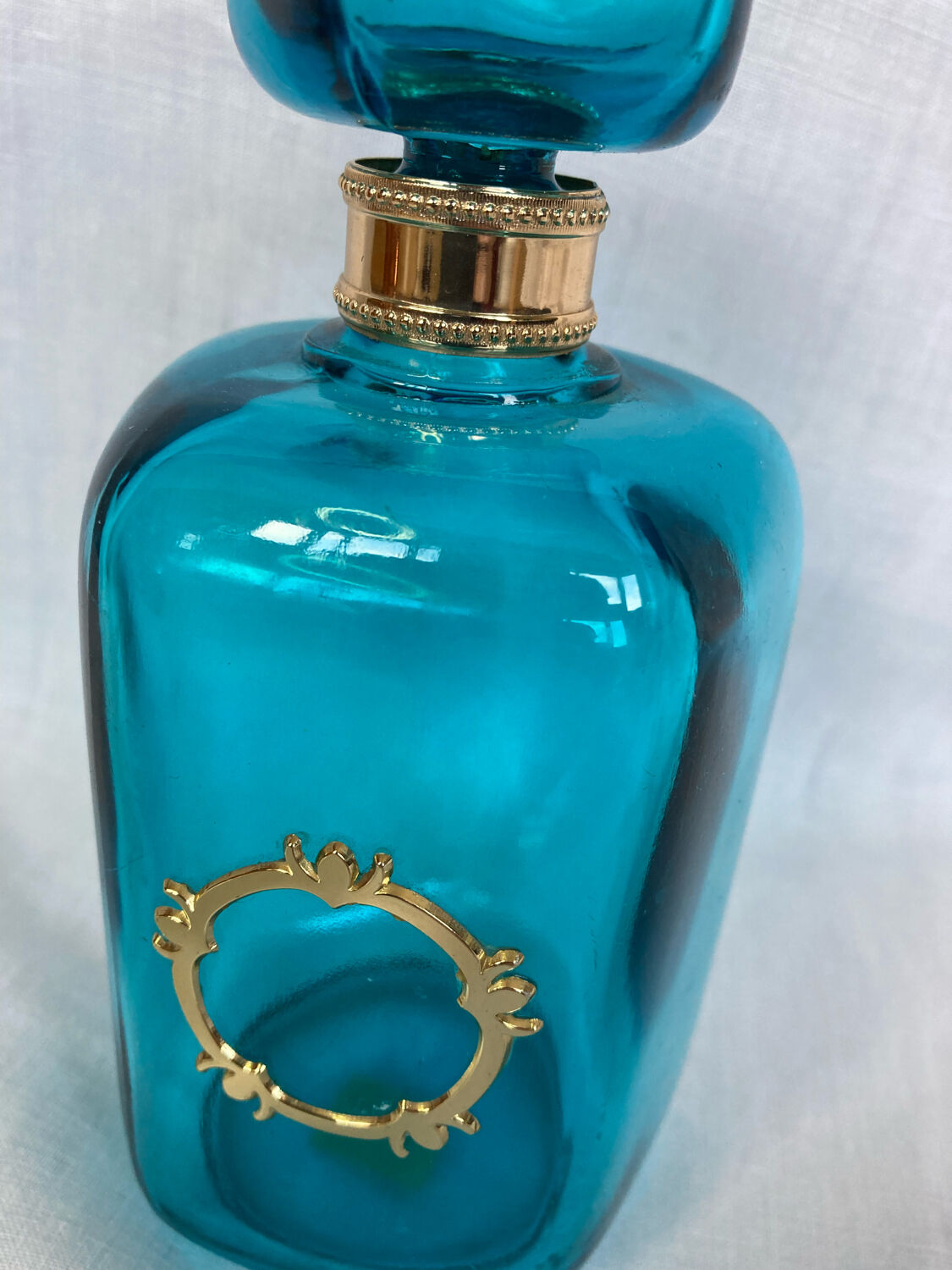 Blue glass toilet bottle Marcel Franck
