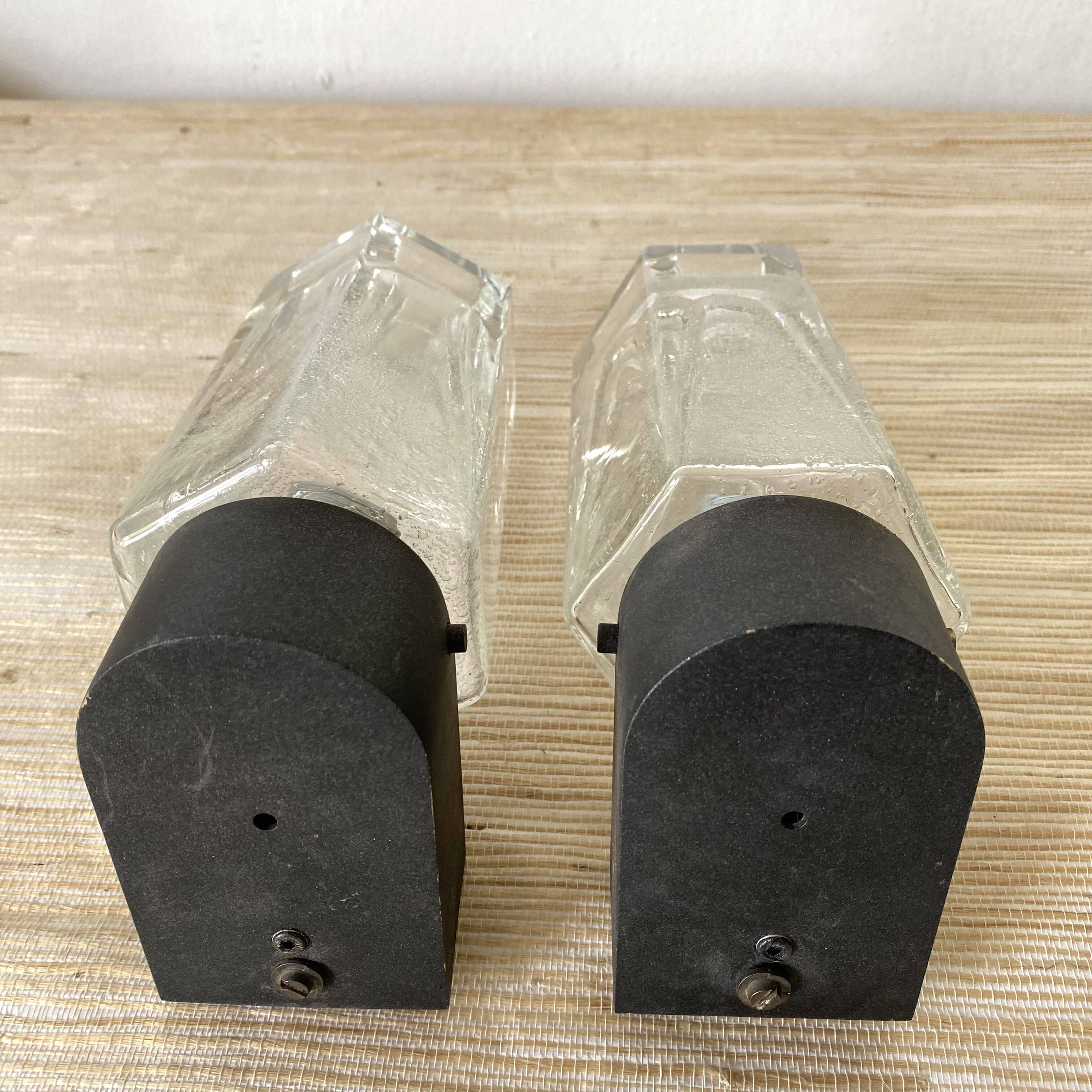 Pair of vintage Glashütte Limburg wall lights