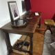 Longue table en bois massif
