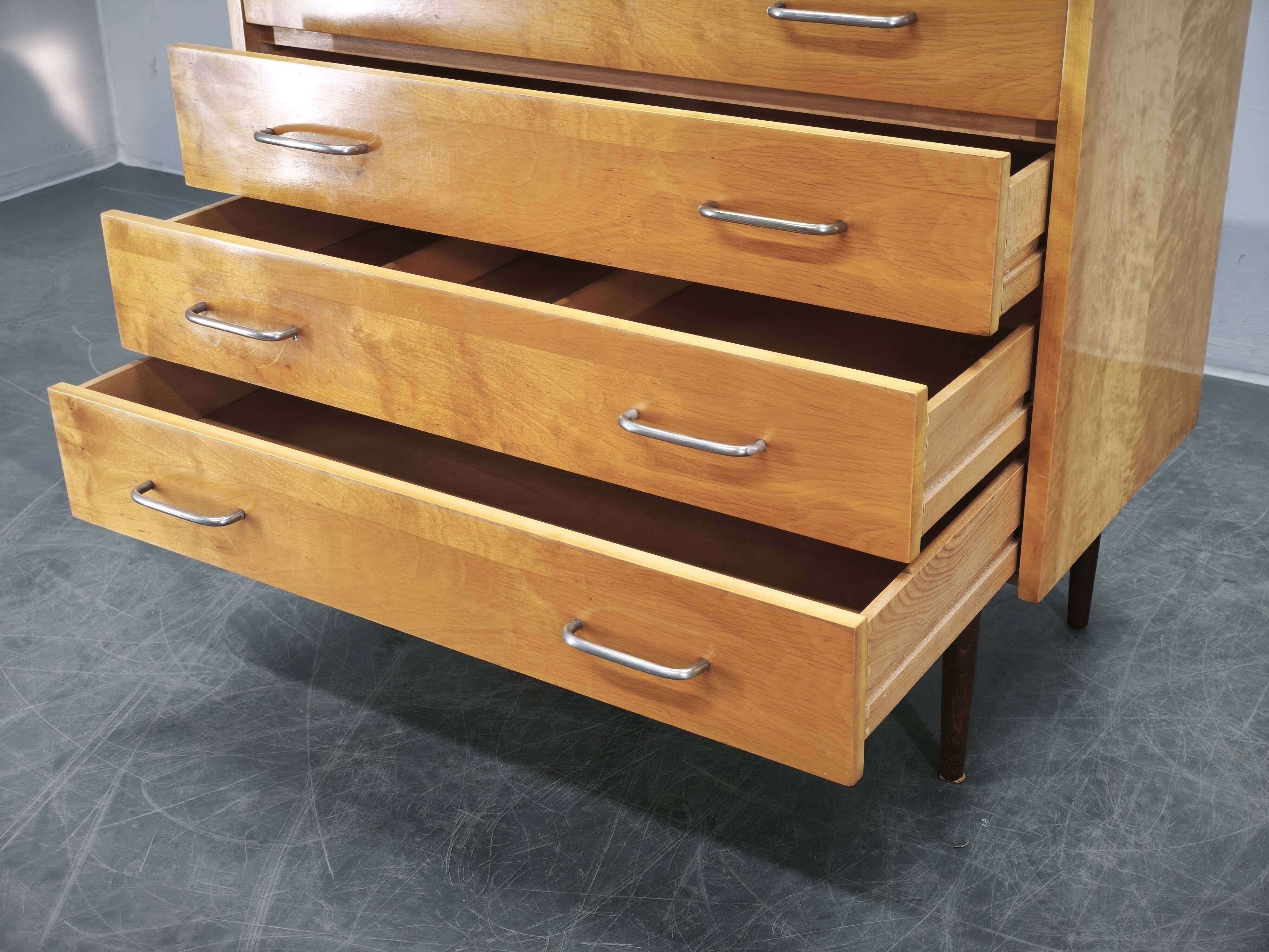 1970s UP Zavody Czech Mid Century Vanity Chest With Mirror