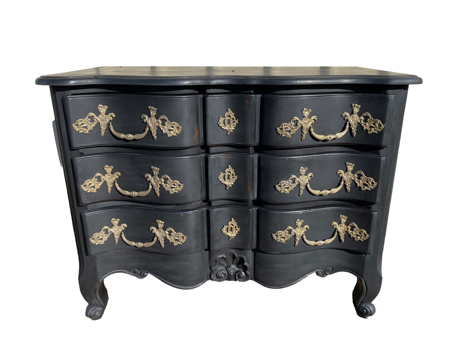 Black and brass chest of drawers
