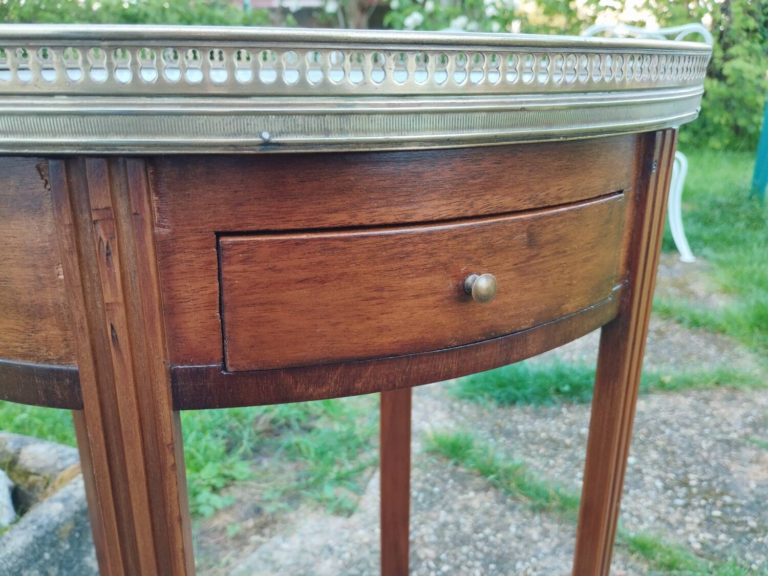 Chevet ancien style louis xvi plateau marbre