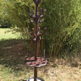 Coat rack on oak and zinc stand