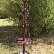 Portemanteau sur pied chêne et zinc