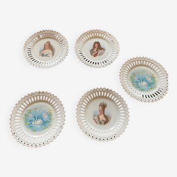 5 assiettes en porcelaine de Saxe fin XIXe siècle