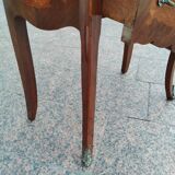 Commode marqueterie ancienne style louis xv avec plateau marbre