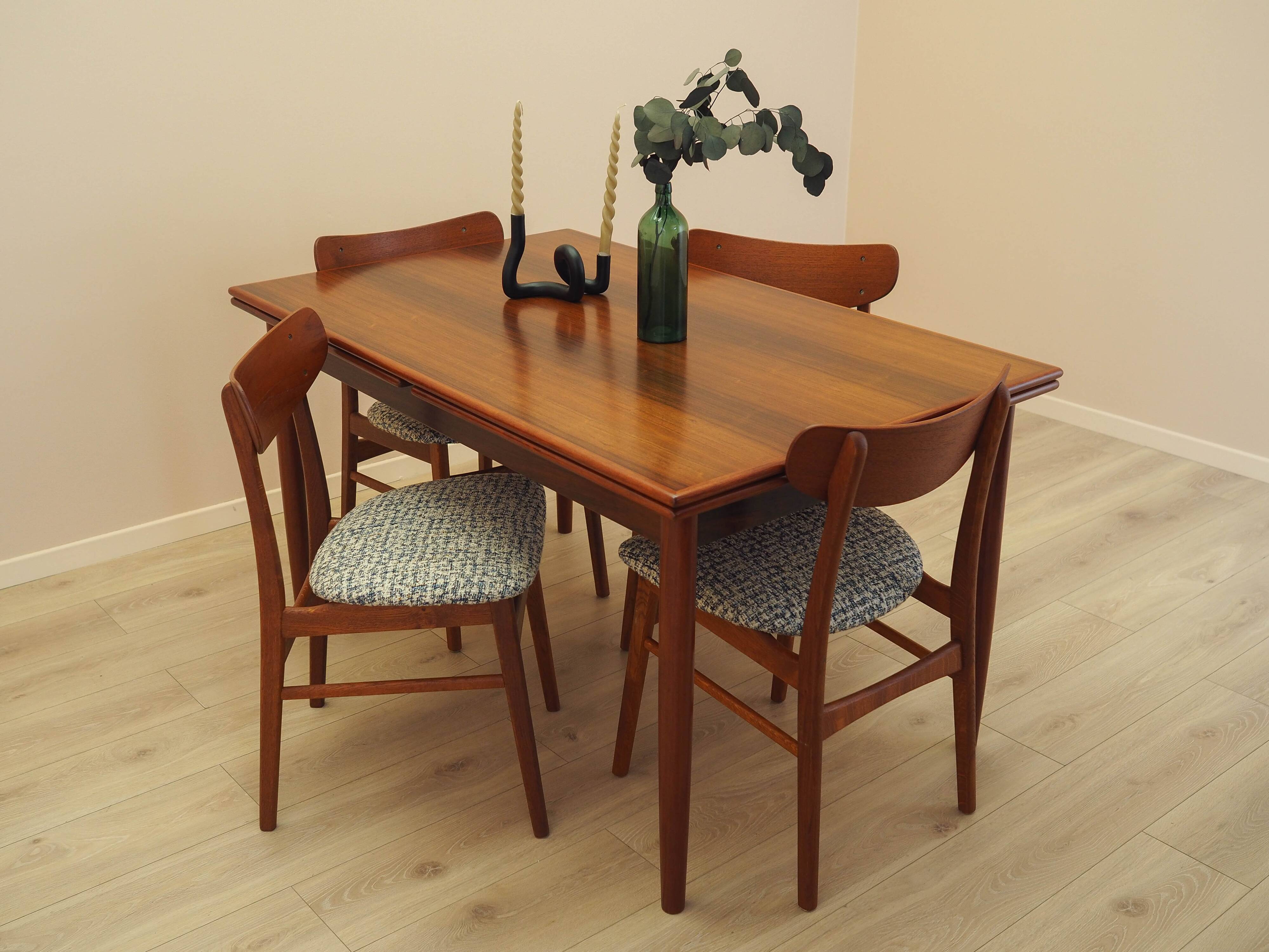 Set of four teak chairs, Danish design, 1970s, made in Denmark