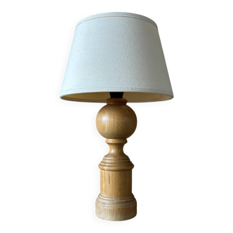 Small old turned wood lamp