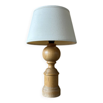 Small old turned wood lamp