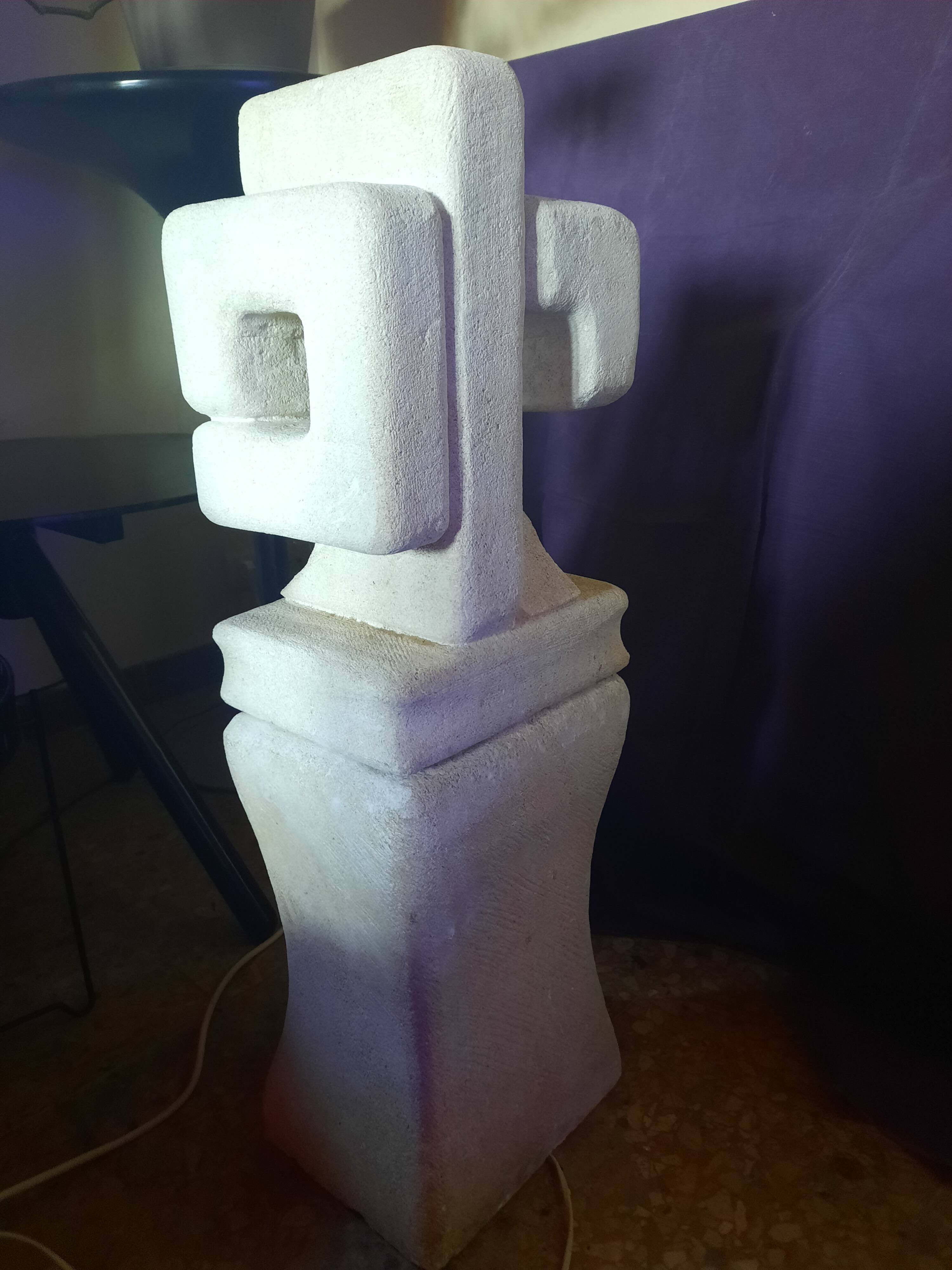Large stone sculpture lamp
