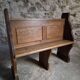 Antique church bench in oak, circa 1900–1920
