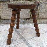 Pair of brutalist tripod stool