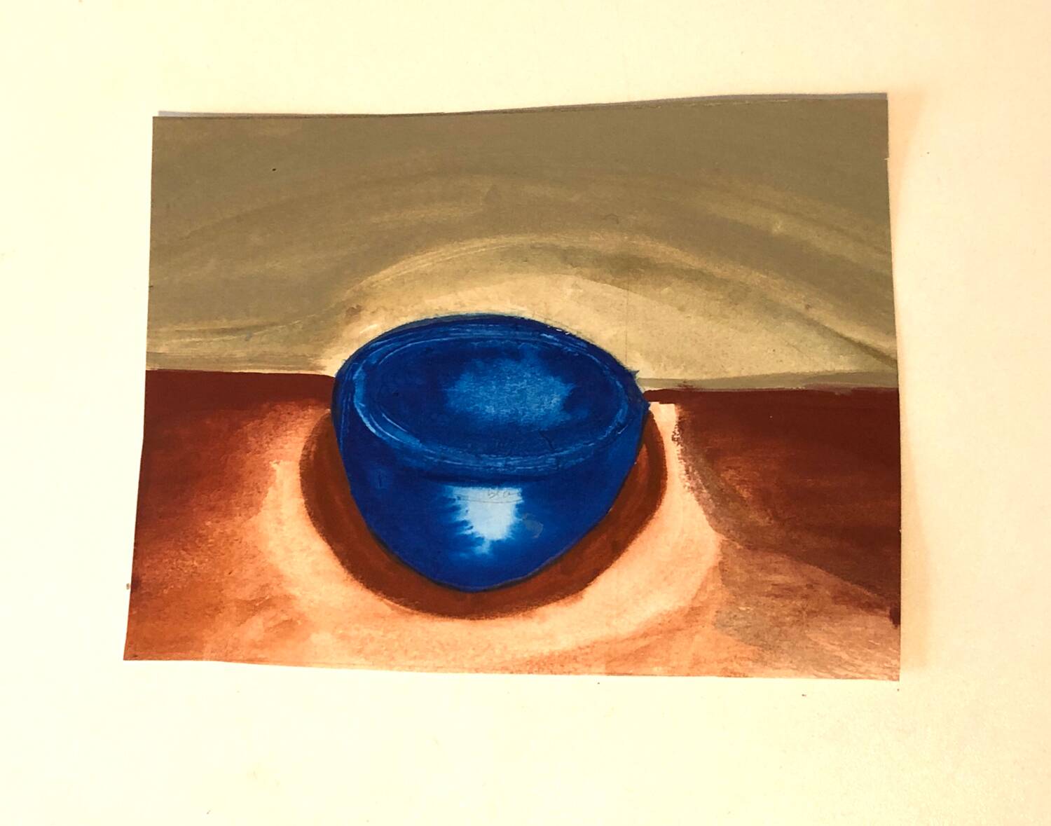 Gouache on paper Blue cup