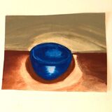 Gouache sur papier Tasse bleue
