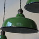 Abat jour emaillé lampe industrielle vert bouteille