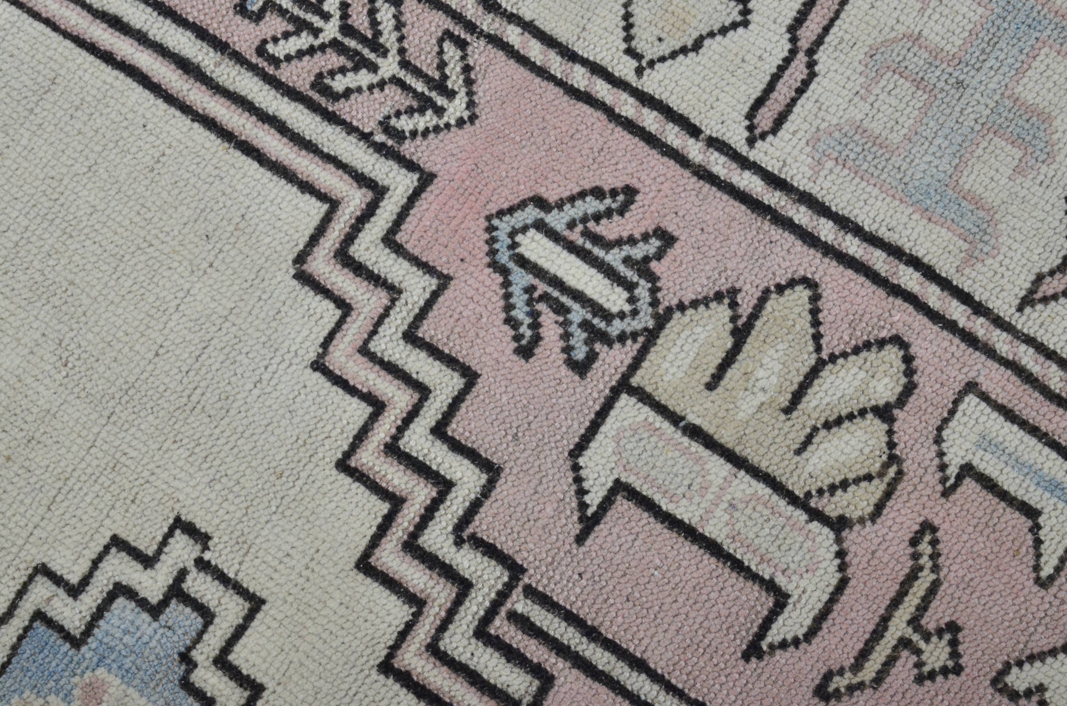 Handmade wool Oushak rug sku 3551