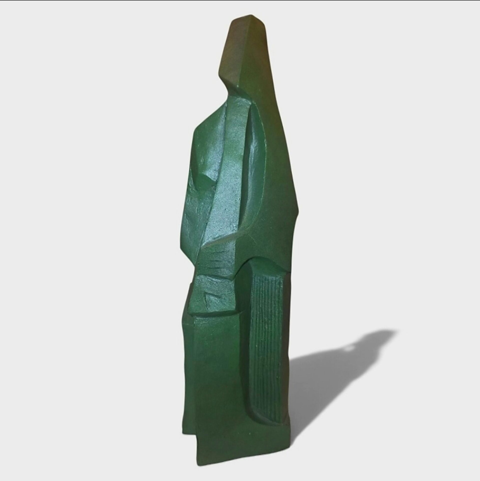 Sculpture cubiste « Bronze Vert » – Jean Pheghé (Circa 1950)