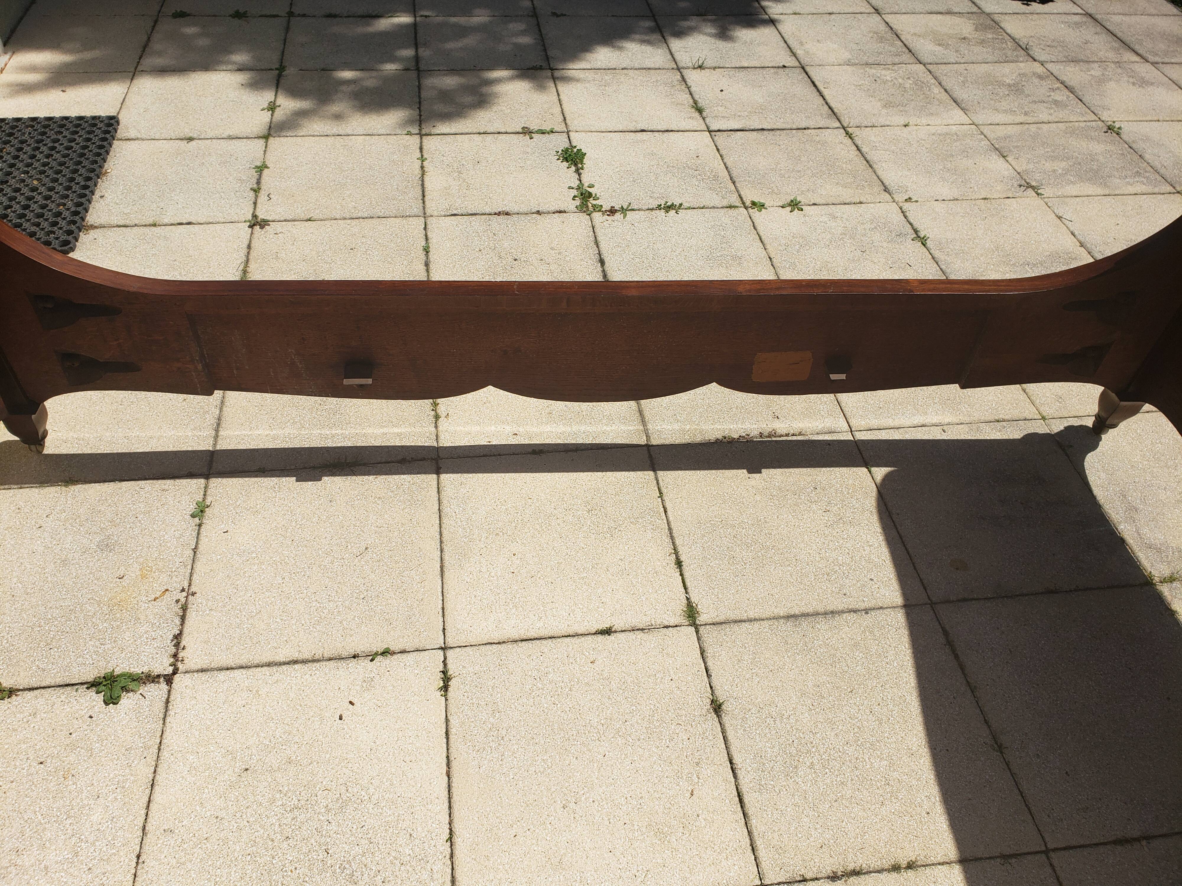Solid walnut bed with very old walnut burl.