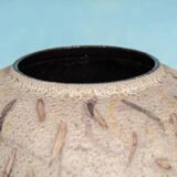 Vintage ceramic vase with glossy lava glaze, foreign vase from the 1960s.