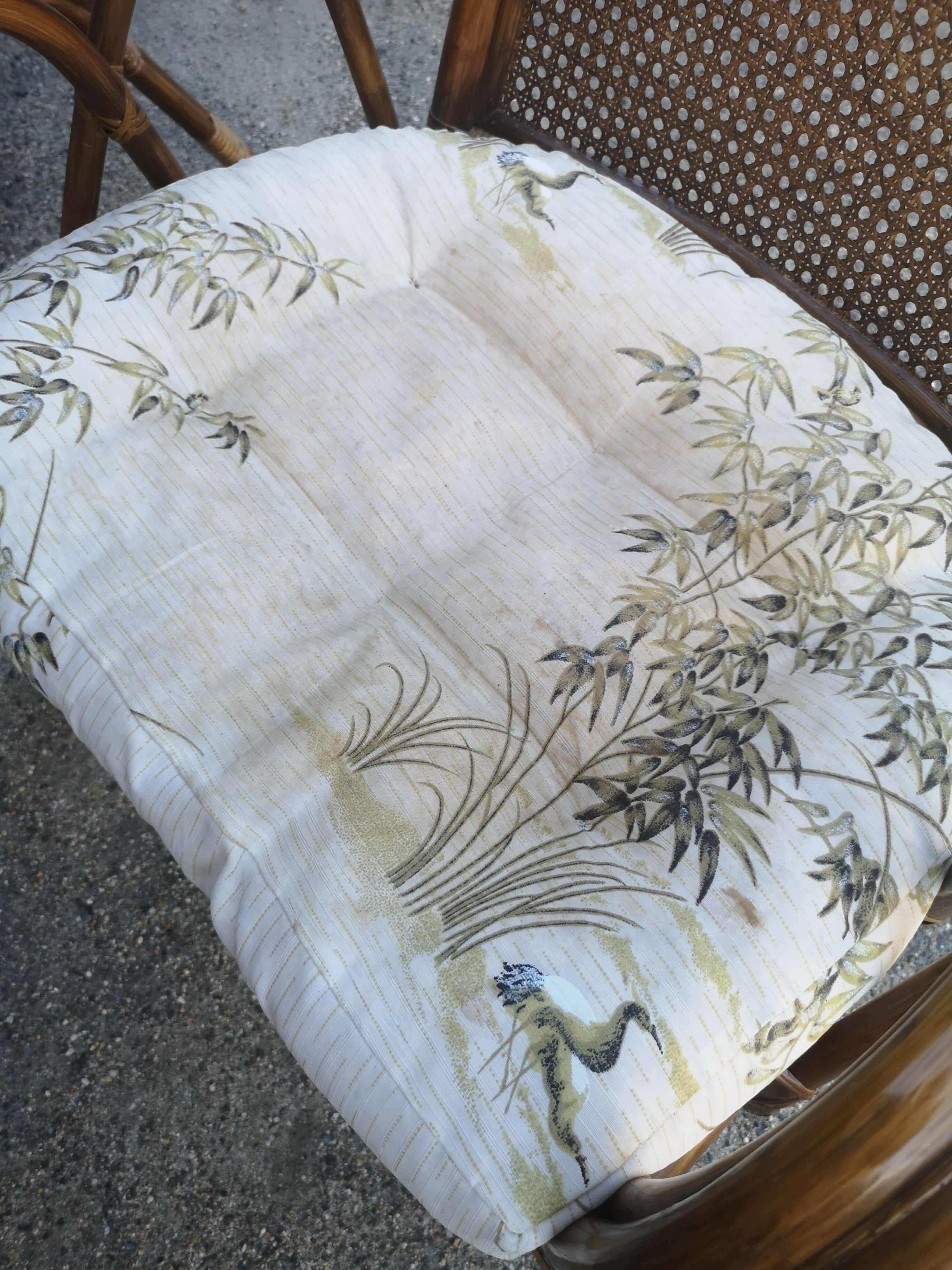 4 vintage rattan armchairs