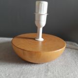 Table lamp blond wood and ecru fabric